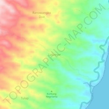 Carte topographique Lalumpe, altitude, relief