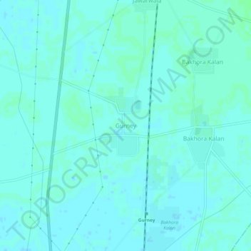 Carte topographique Gurney, altitude, relief