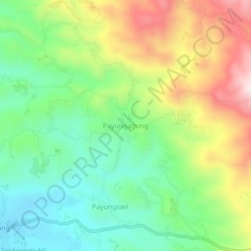 Carte topographique Payungagung, altitude, relief