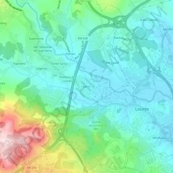 Carte topographique Barro, altitude, relief