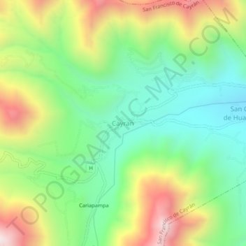 Carte topographique Cayran, altitude, relief