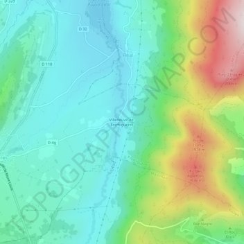 Carte topographique Villeneuve-de-Formiguères, altitude, relief