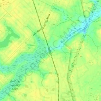 Carte topographique Boiling Spring Lake Dam, altitude, relief