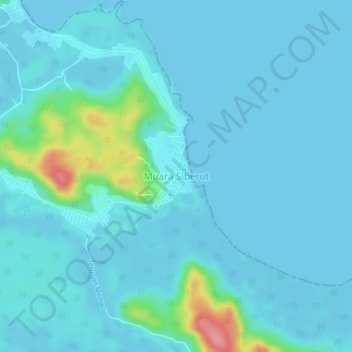 Carte topographique Muara Siberut, altitude, relief