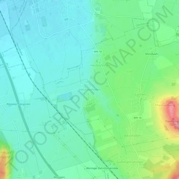 Carte topographique Hetzlinshofen, altitude, relief