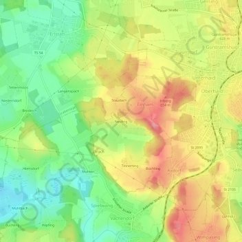 Carte topographique Neuling, altitude, relief