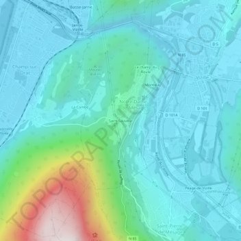 Carte topographique Saint-Sauveur, altitude, relief