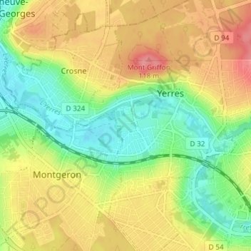 Carte topographique Résidence de la Grande Prairie, altitude, relief