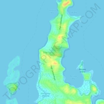 Carte topographique Macleay Island, altitude, relief