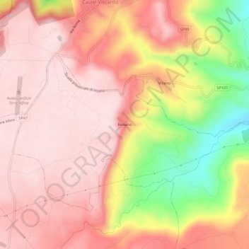 Carte topographique Benano, altitude, relief