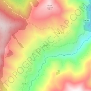 Carte topographique Sigüeya, altitude, relief