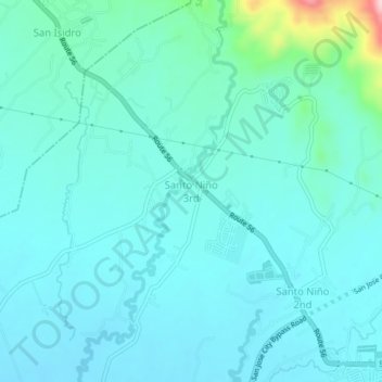 Carte topographique Santo Niño 3rd, altitude, relief