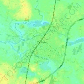 Carte topographique Vamdrup, altitude, relief