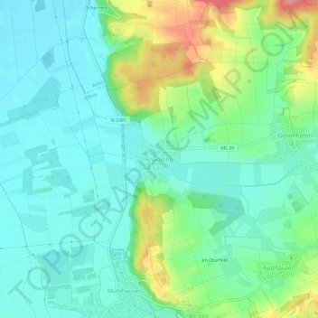 Carte topographique Anwalting, altitude, relief