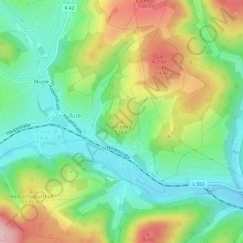 Carte topographique Sehlberg, altitude, relief