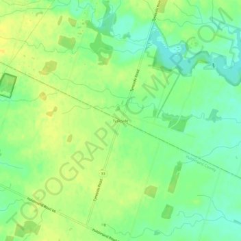 Carte topographique Tyneside, altitude, relief