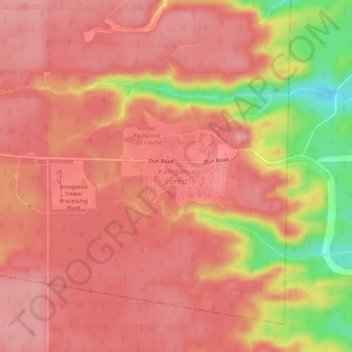 Carte topographique Kaingaroa Forest, altitude, relief