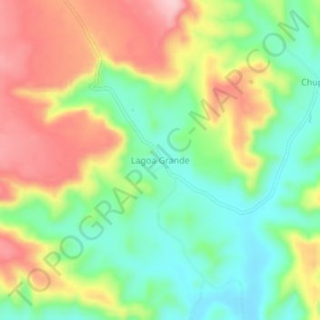 Carte topographique Lagoa Grande, altitude, relief