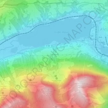 Carte topographique Gschwend, altitude, relief