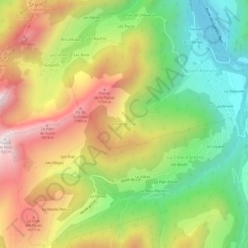 Carte topographique Le Plan de Criou, altitude, relief
