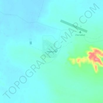 Carte topographique Yakanarra, altitude, relief