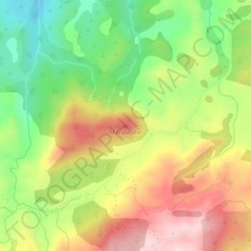 Carte topographique Manawahe, altitude, relief