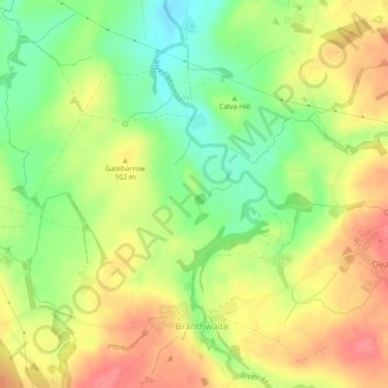 Carte topographique Broomy Hill, altitude, relief