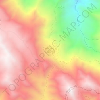Carte topographique Comunidad Tumusa, altitude, relief
