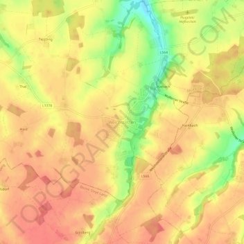 Carte topographique Weichstetten, altitude, relief