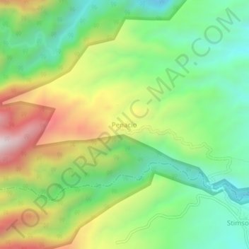Carte topographique Penacio, altitude, relief