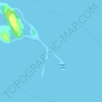 Carte topographique The Fiddler, altitude, relief
