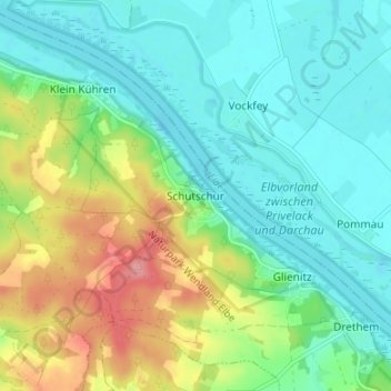 Carte topographique Schutschur, altitude, relief