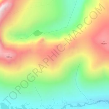 Carte topographique Rondvasshøgde, altitude, relief