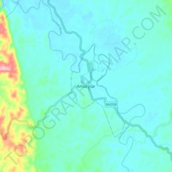 Carte topographique Amarpur, altitude, relief