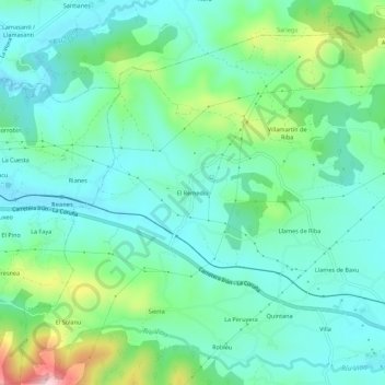 Carte topographique El Remediu, altitude, relief
