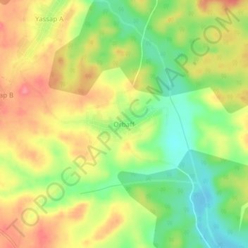 Carte topographique Orbaff, altitude, relief