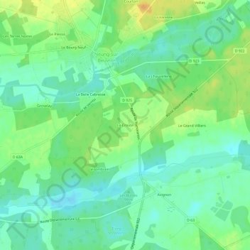 Carte topographique La Croute, altitude, relief