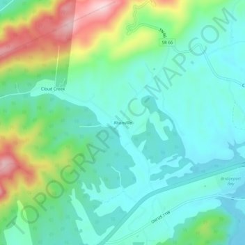 Carte topographique Altonville, altitude, relief