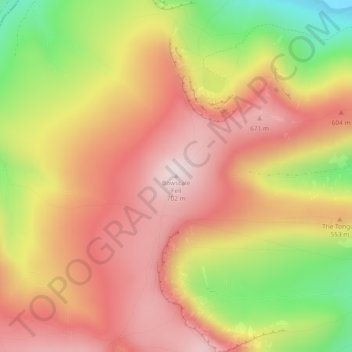 Carte topographique Bowscale Fell, altitude, relief
