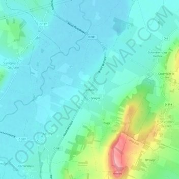 Carte topographique La Place, altitude, relief