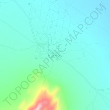 Carte topographique Maji Moto, altitude, relief