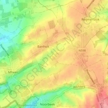 Carte topographique Terhorst, altitude, relief