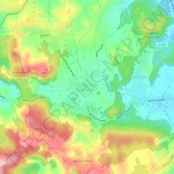 Carte topographique Escobedo de Camargo, altitude, relief