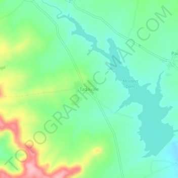 Carte topographique Tadavale, altitude, relief