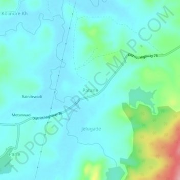 Carte topographique Patane, altitude, relief