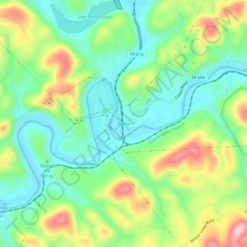 Carte topographique Carbo, altitude, relief