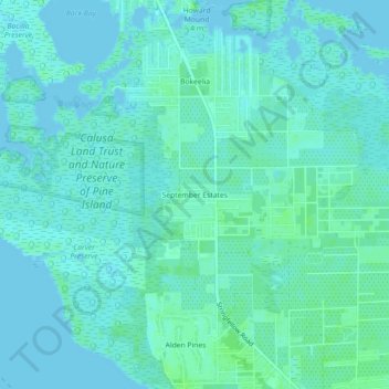 Carte topographique September Estates, altitude, relief
