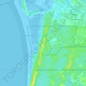 Carte topographique IJmuiderslag, altitude, relief