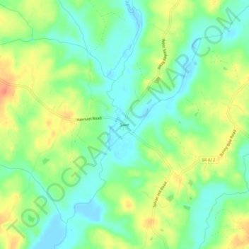 Carte topographique Saxe, altitude, relief