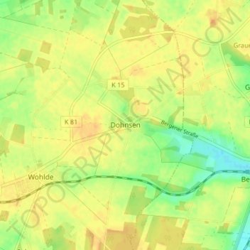 Carte topographique Dohnsen, altitude, relief